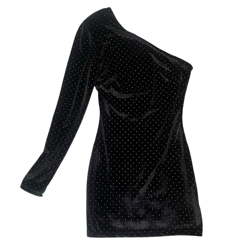 Dress The Population Black Mini Dress One Sleeve Asymmetrical Size XS - Picture 8 of 8